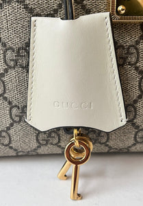 Pre-Owned Gucci Tan/Cream Padlock GG Shoulder Bag