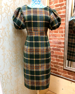 Ivy City Plaid Polyester Tweed Puffy Sleeve Dress, Size Junior Large…Women’s 8